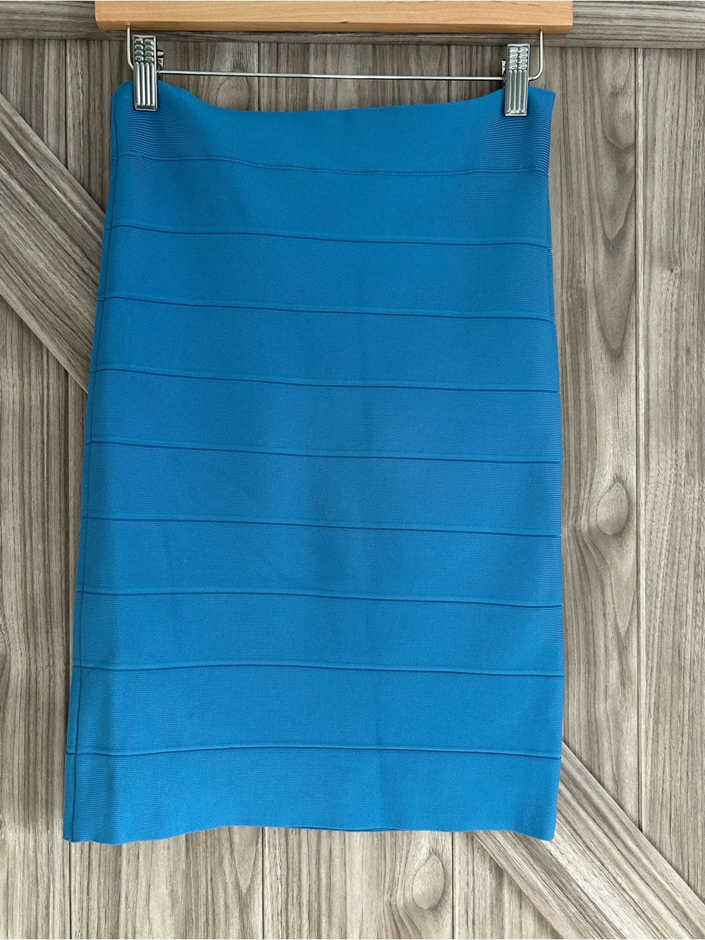 BCBGMAXAZRIA Alexa Turquoise Blue Bandage Bodycon Pencil Skirt - Size M